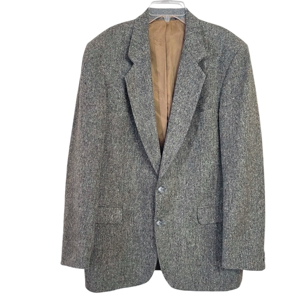 Magee Irish Donegal Tweed Wool Sport Coat Mens 42L Gray Academia Preppy Heritage